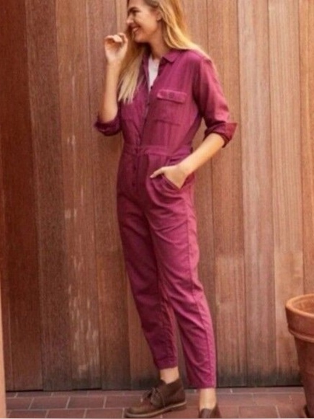 NWTOuterknown S.EA. Jumpsuit Coverall Raspberry Small